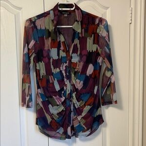 CABLE & GAUGE Multicolor Abstract Button Down Shirt